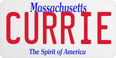 MA license plate CURRIE