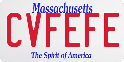 MA license plate CVFEFE