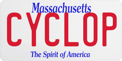 MA license plate CYCLOP