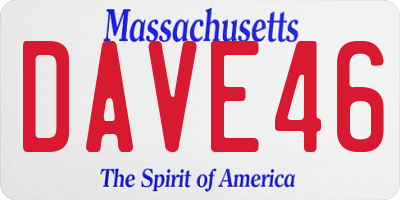 MA license plate DAVE46