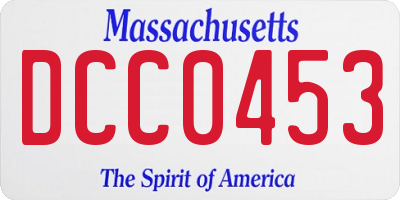 MA license plate DCC0453