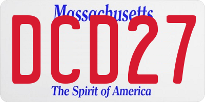 MA license plate DCD27