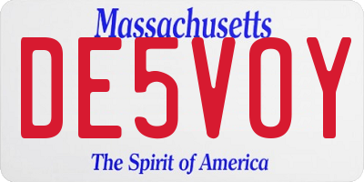 MA license plate DE5VOY