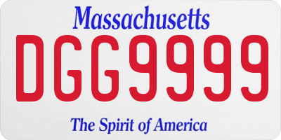 MA license plate DGG9999