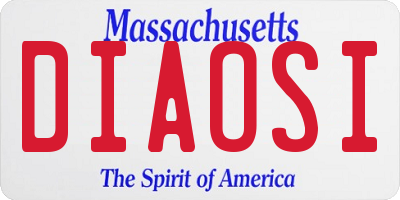 MA license plate DIAOSI