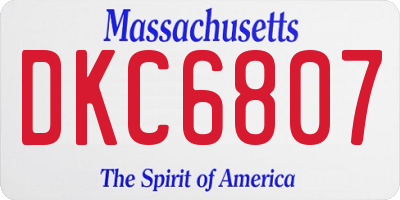 MA license plate DKC6807