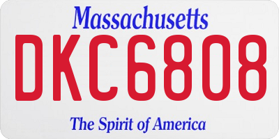 MA license plate DKC6808