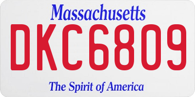 MA license plate DKC6809