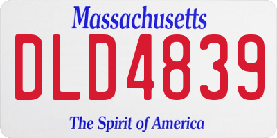 MA license plate DLD4839