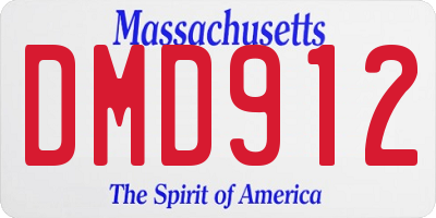 MA license plate DMD912