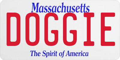 MA license plate DOGGIE