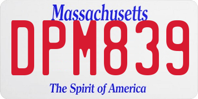 MA license plate DPM839