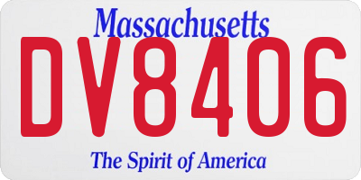 MA license plate DV8406