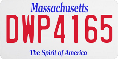 MA license plate DWP4165