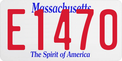 MA license plate E1470