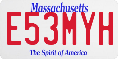 MA license plate E53MYH