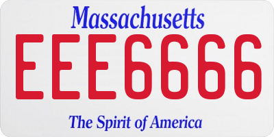 MA license plate EEE6666