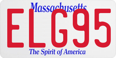 MA license plate ELG95