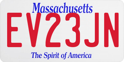 MA license plate EV23JN