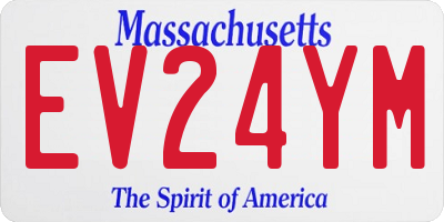 MA license plate EV24YM