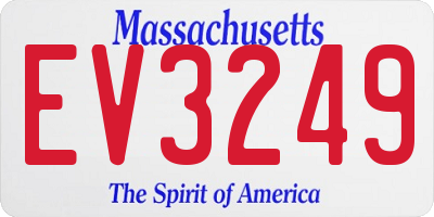 MA license plate EV3249