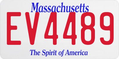 MA license plate EV4489