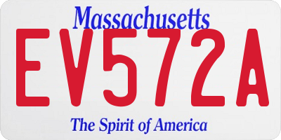 MA license plate EV572A