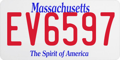 MA license plate EV6597