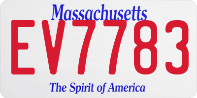 MA license plate EV7783