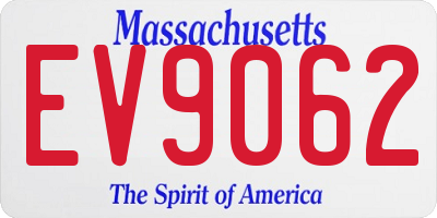 MA license plate EV9062