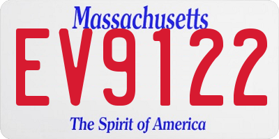 MA license plate EV9122