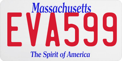 MA license plate EVA599