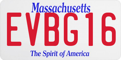 MA license plate EVBG16