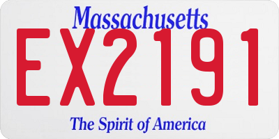 MA license plate EX2191