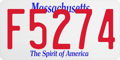 MA license plate F5274