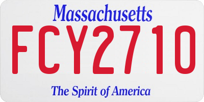 MA license plate FCY2710