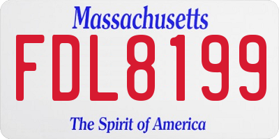 MA license plate FDL8199