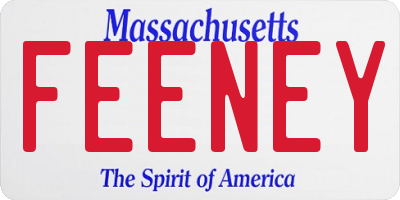 MA license plate FEENEY