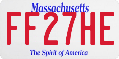 MA license plate FF27HE