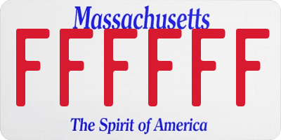 MA license plate FFFFFF