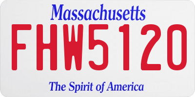 MA license plate FHW5120