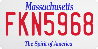 MA license plate FKN5968