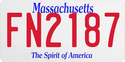 MA license plate FN2187