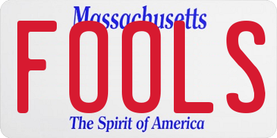 MA license plate FOOLS