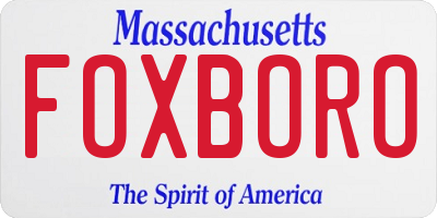 MA license plate FOXBORO