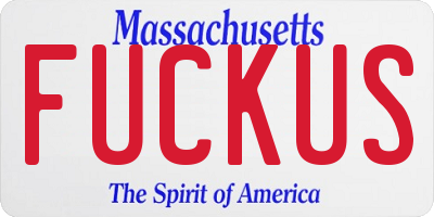 MA license plate FUCKUS