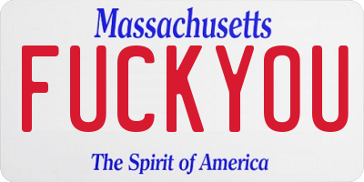 MA license plate FUCKYOU