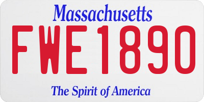 MA license plate FWE1890