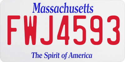 MA license plate FWJ4593