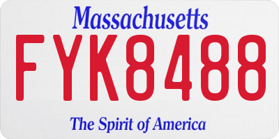 MA license plate FYK8488